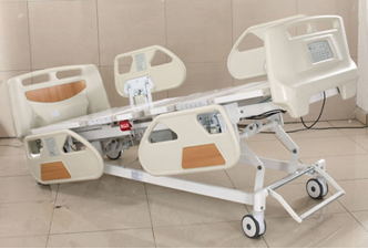 Lit d'unité de soins intensifs inclinable et réglable en hauteur, robuste, en acier revêtu