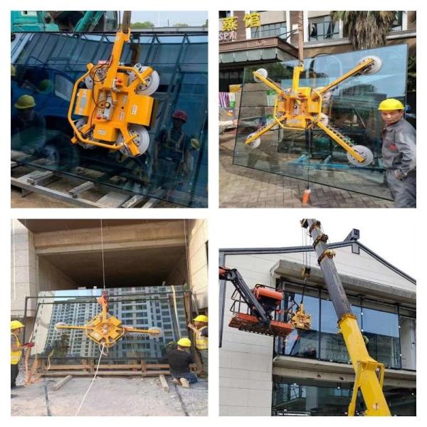 elevador de vidro do vácuo do elevador de vidro elétrico do painel da rotação 400kg com os otários 4pcs