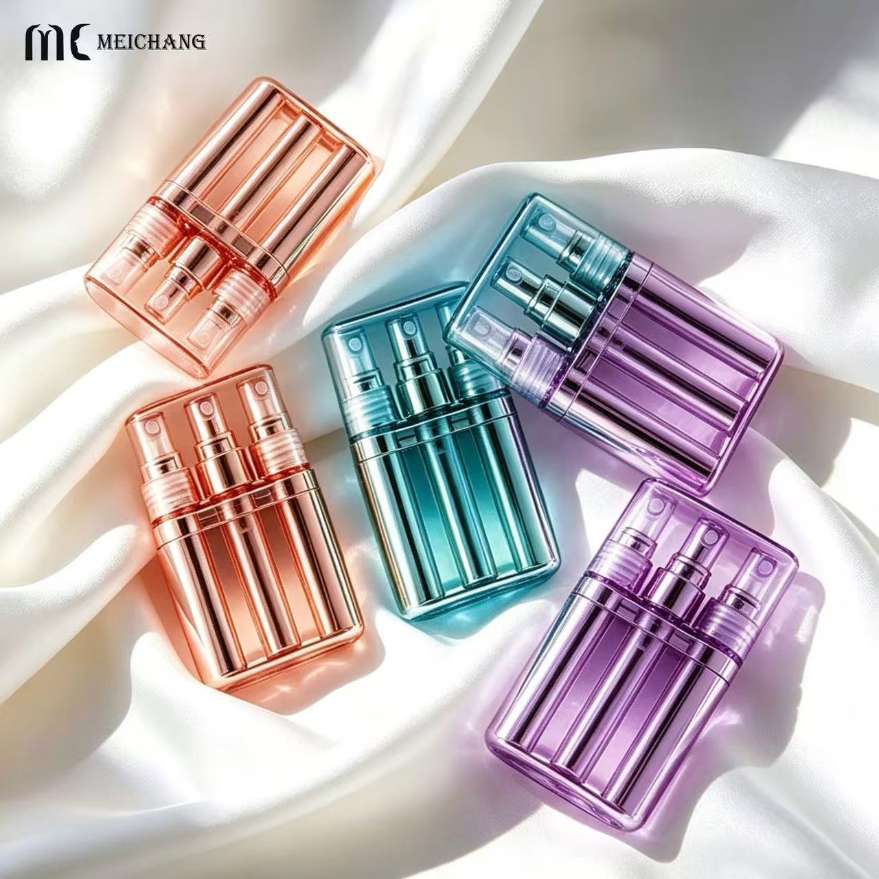 3-in-1 3ml Refillable Travel Spray Bottle for Portable Cosmetic Packaging (MC-450)