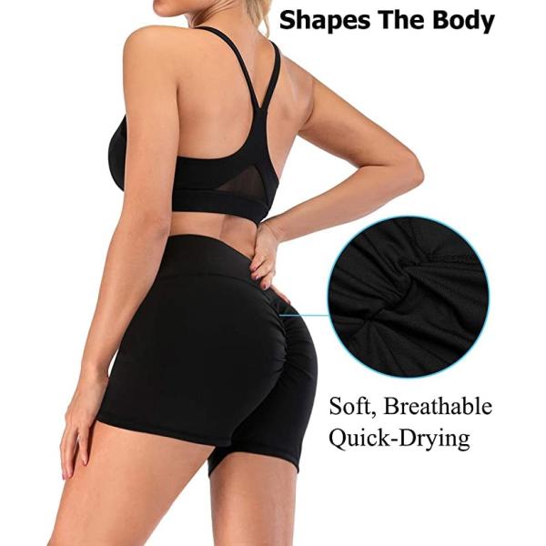 Women Workout Yoga Shorts High Waist Booty Short Pants
