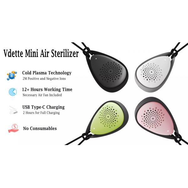 Compact 96*56*33mm Wearable Air Purifier with ABS Material and Rechargeable Battery for Travel