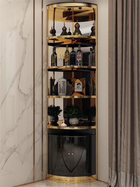 Stainless Steel Glass Red Wine Storage Lockers Decoration Cabinet