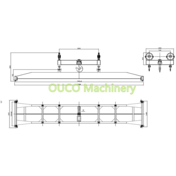 Yellow Container Lifting Spreader , Electric Container Spreader Bar For Lifting Containers
