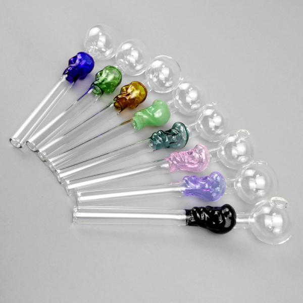 Multi Colored Wax Glass Smoking Pipe For Oil 2mm Thickness Eco Friendly