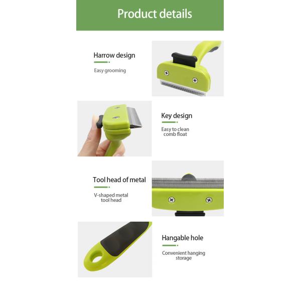 Green Dog Deshedding Tool Sustainable Self Cleaning Cat Brush