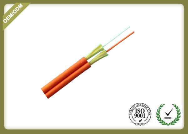 2 Core Indoor Fiber Optic Cable , Duplex Zipcord Single Mode Fiber Optic Cable