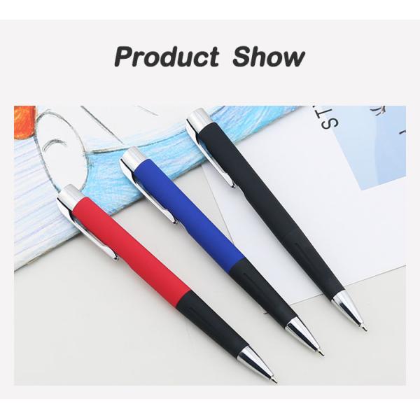 Plume à bille en aluminium à vendre à chaud revêtement doux poignée en caoutchouc doux Plume à bille à écrire lisse