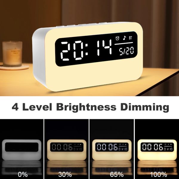 Manual Button Switch Mode Rechargeable LED Night Light 4000mAh Bluetooth Speaker White Noise Bedside Lamp App Control