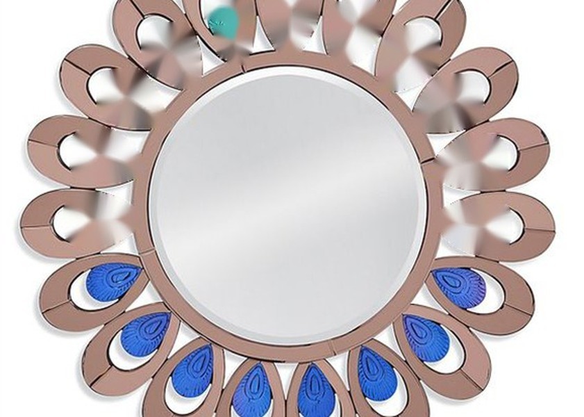 PEACOCK MIRROR 91X91X2.2CM Decorative Wall Mirror with SILVER MIRROR and MDF Backing