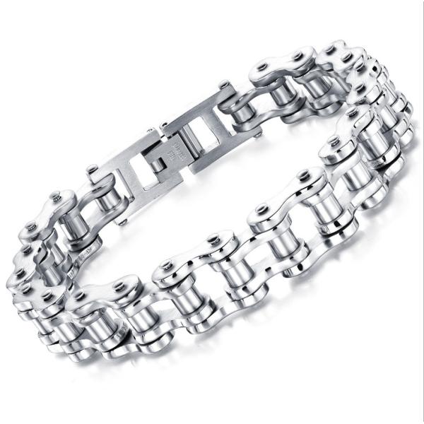 Fashion Jewellery Men Charm 316L Stainless Steel Bracelet, Locomotive chain bracelet silver color