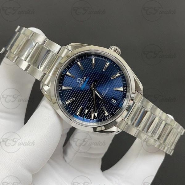 41.5mm Clone Omega Seamaster Automatic Mechanical Swiss 8500 Clear Dial Design