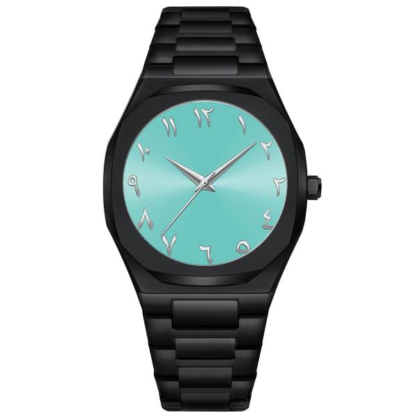 Luxury Business Black Alloy Band Arabic Dial Watches for Men Custom Logo