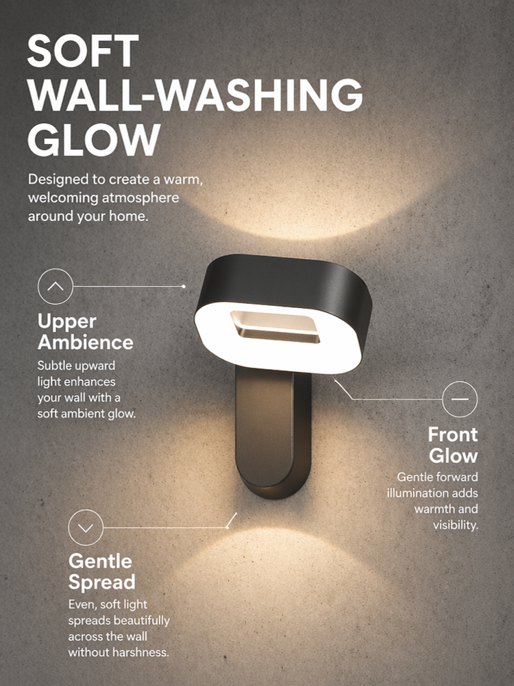 Dual Emission LED Outdoor Wall Washer Light 2 × 12W Soft Glow Wall Sconce For Entrances Patios