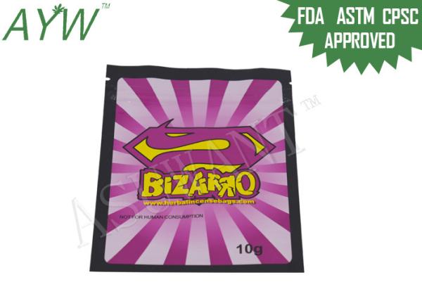 A prova lisa do cheiro da erva daninha/Mylar de FDA ensaca o plástico laminado com zíper transparente