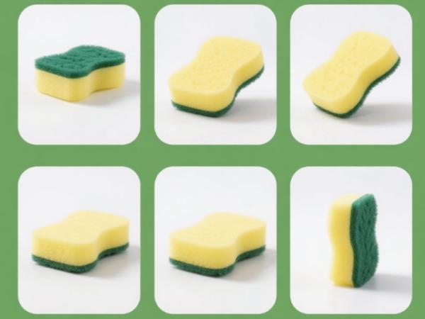 Esponja de limpieza de cocina duradera y coloreada de doble cara, no raya