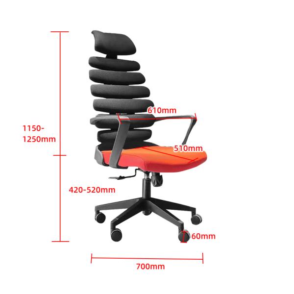 Мода Эргономическая сетка Офисный стул Черный персонал вращающийся Студенческий стул