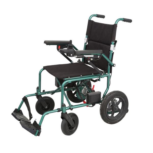 Automatic Folding Power Electric Wheelchair with Strong Electromagnetic Brake and Carbon Steel Wheels