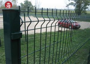 RAL 6005 Dark Green 3D Wire Fence Round Post For Public Building