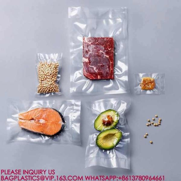 Food Grade Plastic Packaging Bag PA PE 3 Sided Sealed Snack Bag Embossed Food Vacuum