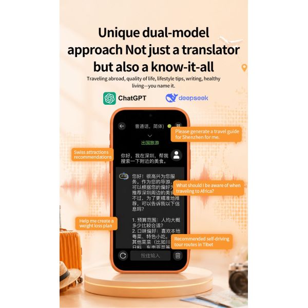 New F80pro 4G AI Voice Translator Audio And Video Call Translator