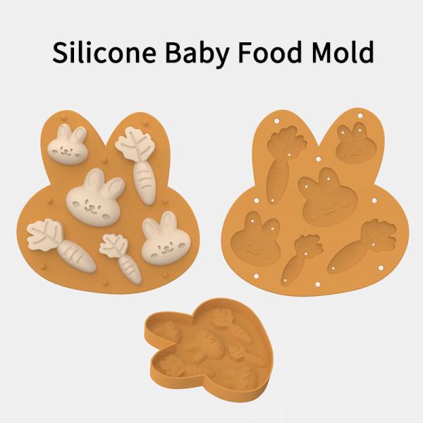 Silicone Baby Fruit Food Feeder Tray Container Ice Cube Tray Maker for Homemade Baby Food Breastmilk Teething Popsicle Mold