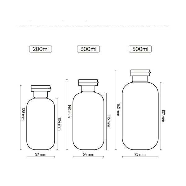 250ml 300ml 500ml HDPE Light Green Flip Top Lotion Shampoo Body Wash Bottle