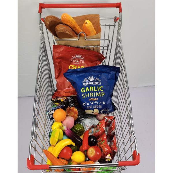 210L Big Basket Supermarket Trolley Cart Customizable With 5