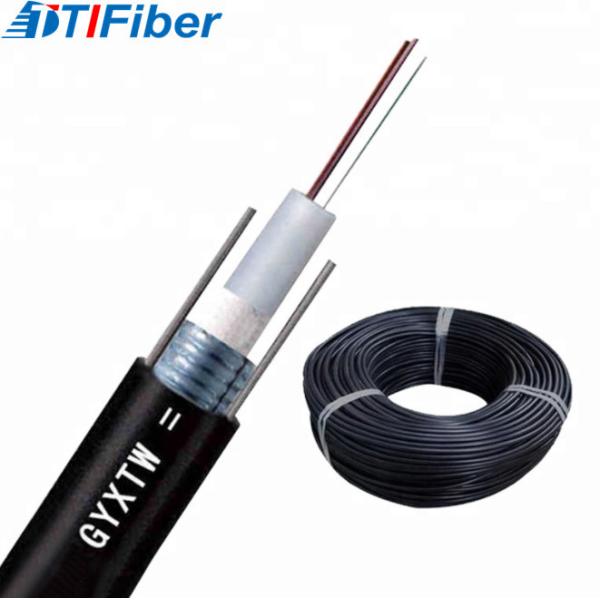 Singlemode GYXTW G652D Fiber Optic Wire Cable Black Outdoor Aerial