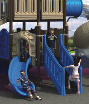 Red Blue Yellow  Outdoor Playground Equipment For Park  1040 x 550 x 540