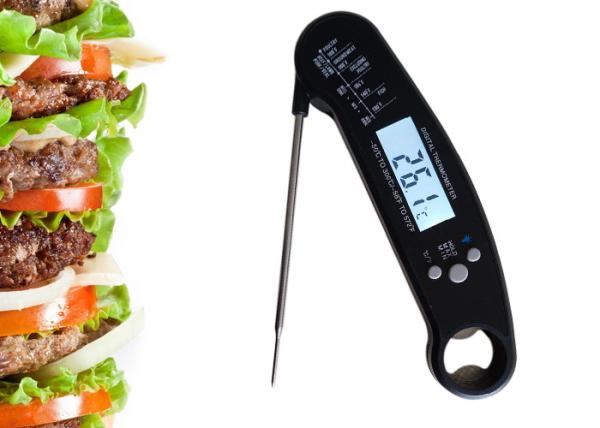 Food Grade Grill Meat Thermometer 304 Stainless Steel Probe Custom Logo Printing