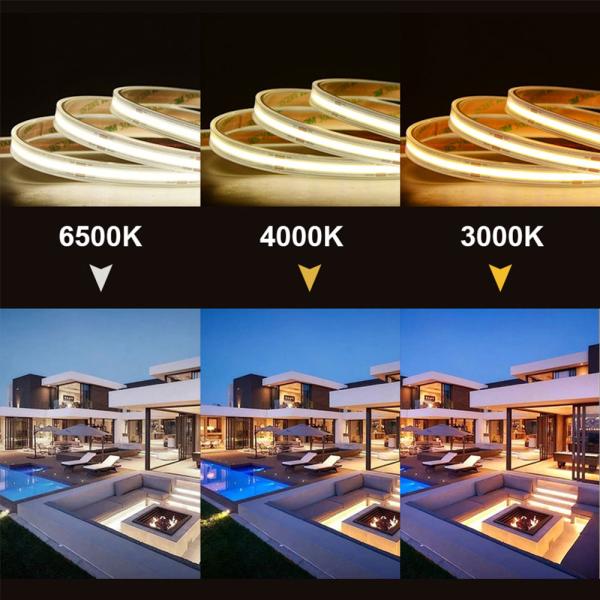 Светодиодный ленточный свет 8mm10mm 480leds 3000K4000K6500K Теплый натуральный белый гибкий свет COB