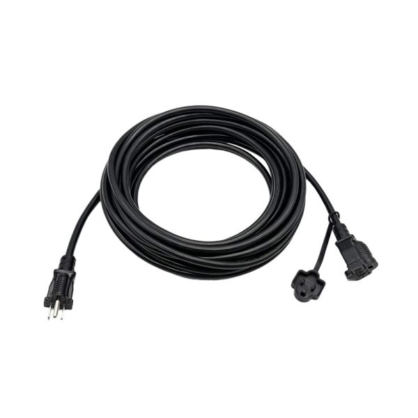 Heavy-Duty 12/3 Outdoor Extension Cord 3ft 49ft (15m) Multi-Socket 15A 125V SJTW Copper PVC US Standard for Industrial Equipment