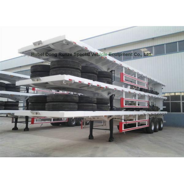 40ft Tri-axle Flatbed Container Carrier Truck Semi Trailer 45 Ton 60 Ton