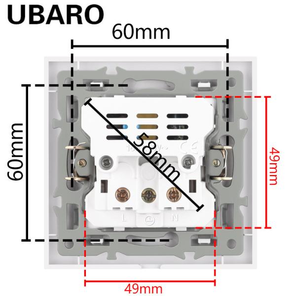 European Standard Electrical Wall Socket 16A 3500W Round Wall Socket Box Mounting