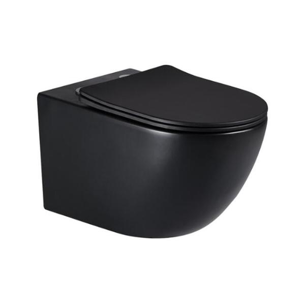 European Classic Design Matte Black 2 in 1 Ceramic WC Bathroom Toilets Water Set Ware
