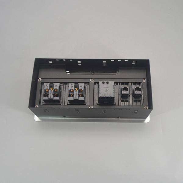 Rectangular Metal Brush Grommet Flip Up Power Outlet