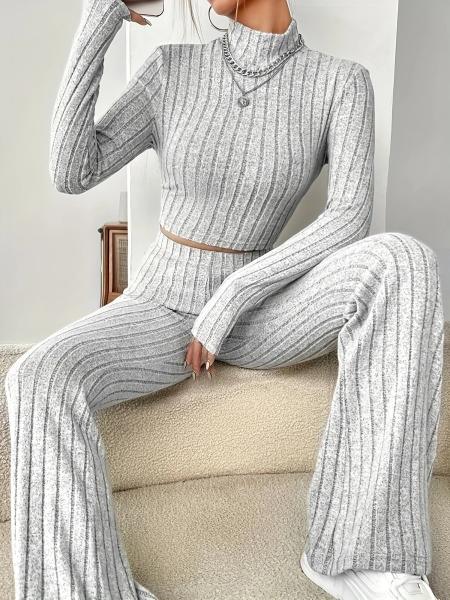 Women s Sweaters for Daily Wear Occasion with Regular Fit in Fall Season Women's Set Long sleeved Pants Knitted Sweater