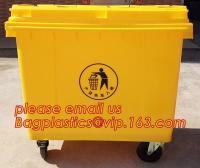 poubelle industrielle en plastique en plastique de bac à vidange de la poubelle 120l en plastique, grande poubelle de déchets 1100L en plastique, poubelle de roue