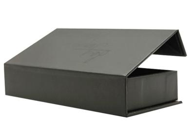 Boîte-cadeau magnétique rigide de revêtement UV d'aileron pliage de 90 degrés