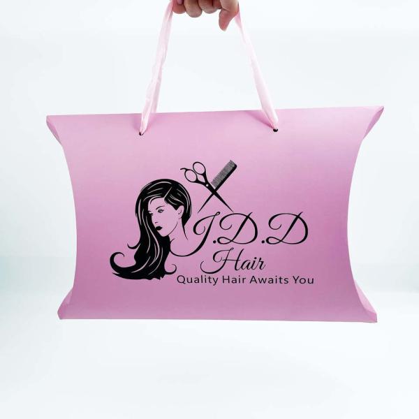 Wholesale Personalised Custom Logo Satin Drawstring Bag Hair Bundle Packaging Box And Bags