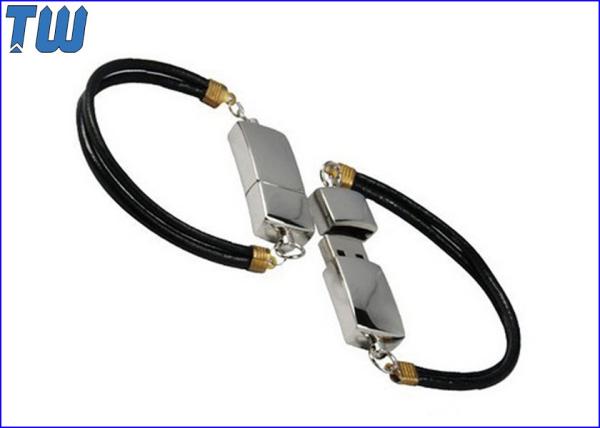 Wristband Design 8GB Thumb Drive PU Leather Rectangle Type Pen Drive