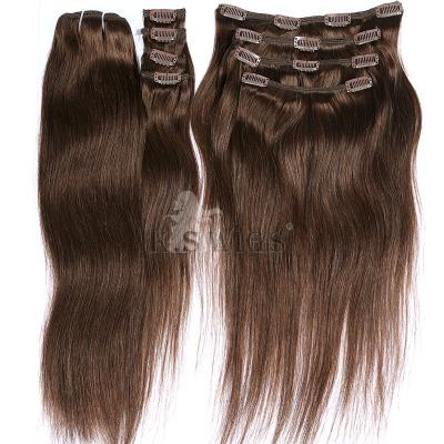 8 Piece Clip-on Hair ,100% Brazilian Hair Clip on Hair Extensions