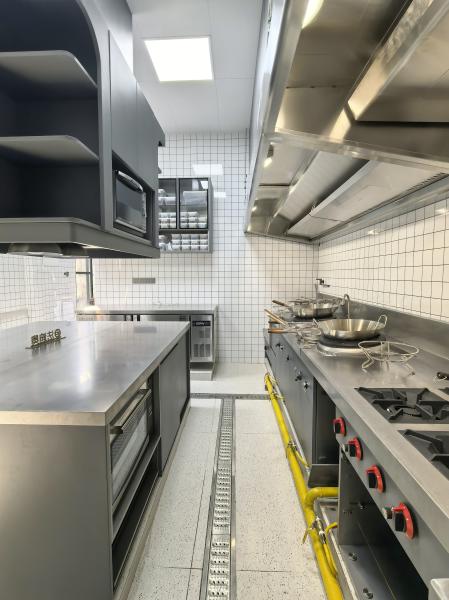 Fadior Full Stainless Steel Kitchen Cabinet - Commercial-Grade, Dark Gray & Stainless Steel Finish, Professional Layout