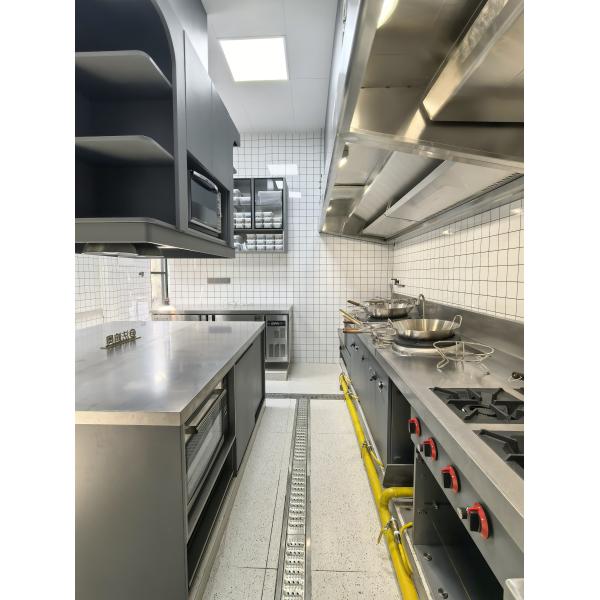 Commercial Dark Gray Stainless Steel Kitchen Cabinet with Island