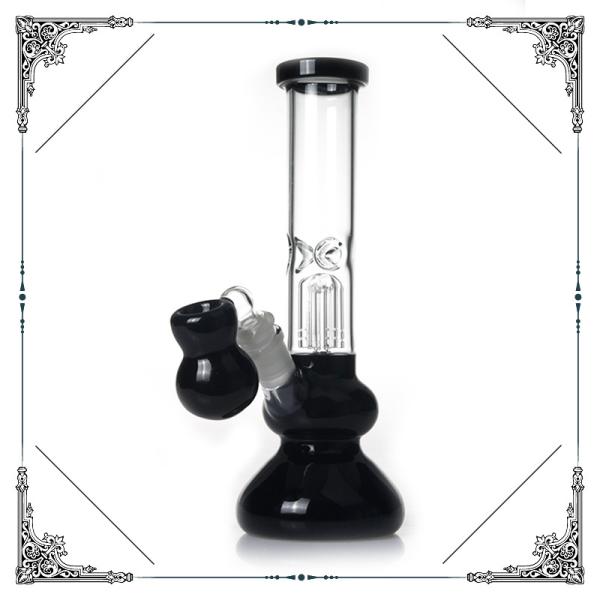 Colorful Gourd Style Glass Water Pipe 10'' Height With A Splash Guard