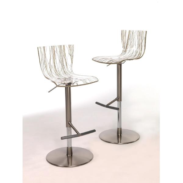 Polishing Hotel Restaurant Furniture Transparent Adjustable Bar Stools