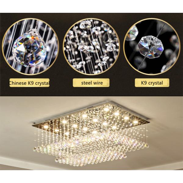 Modern fashion K9 crystal dining room GU10 led lustre crystal drop lamp