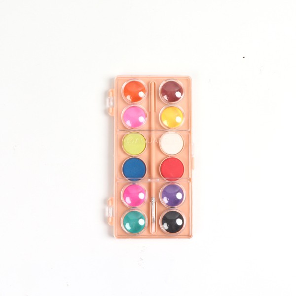 12 Colours Gift Watercolor Brushes Fluorescent Art Watercolor Paint Cake