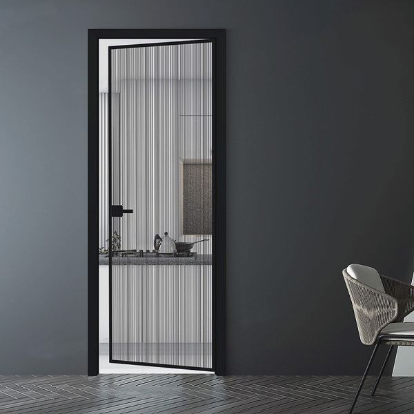 Minimalist Swing Glass Doors Aluminum Alloy For Bathroom Kitchen