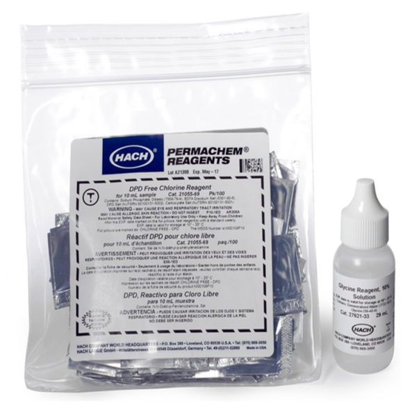 HACH 27450-50-CN  USEPA Approved Free Chlorine Reagent with DPD Method 8021 in Powder Pillows for Water Quality Testing